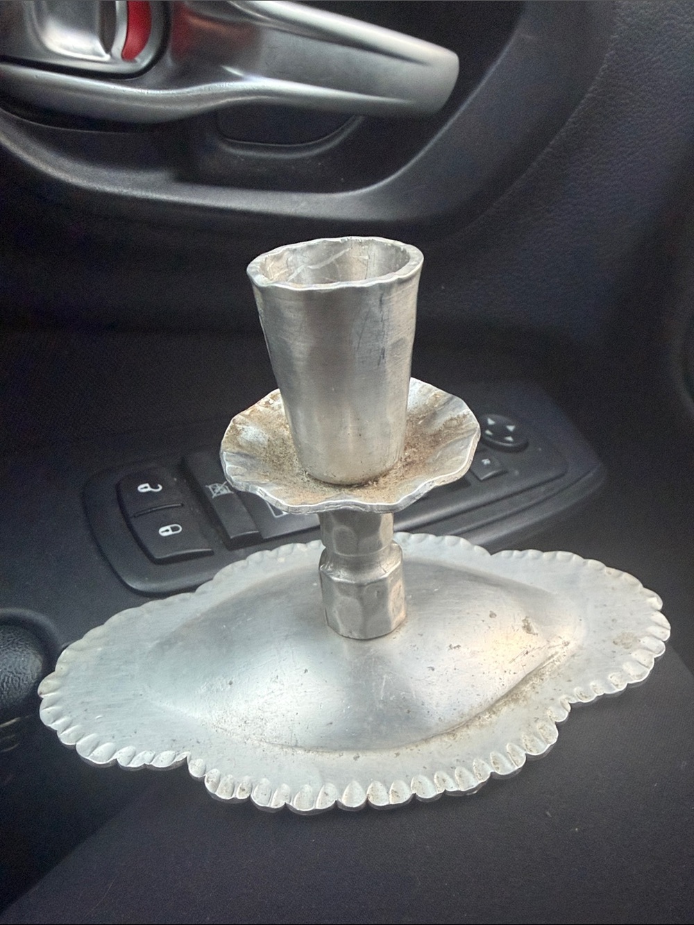 Silver Metal Candle Holder - Classic Home Dining Accessory